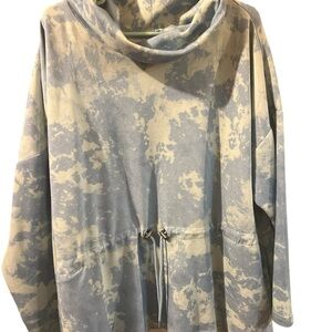 LuLaRoe Blue and Cream Hoodie Sweatshirt